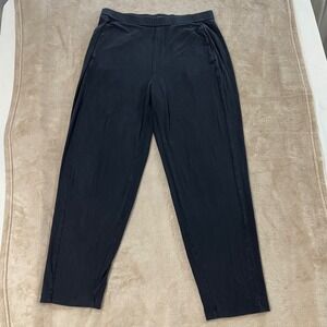 Eileen Fisher pants womens size M Black Tencel Lyocell Blend Cropped